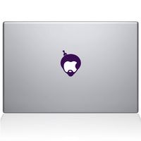 The Decal Guru 2054-MAC-15X-LAV Afro Apple Logo Decal Vinyl Sticker, 15" MacBook Pro (2016 & Newer), Lavender