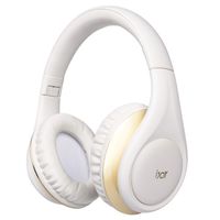 iJoy ISO Wireless, Bluetooth Headphones-Cordless Over Ear Stereo Headset- Bluetooth 5.0, 30HR Battery Built-in Microphone- Handsfree or Wired Use, Foldable (White/Gold)