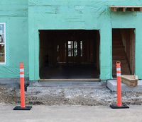 Cortina EZ Grab Delineator Post, 3" Hip Collars with 10 lb Base, 03-747RBC, Orange