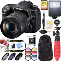 Nikon D7500 20.9MP DX-Format Digital SLR Camera with AF-S 16-80mm f/2.8-4E ED VR Lens + 64GB Memory & Deluxe Accessory Bundle
