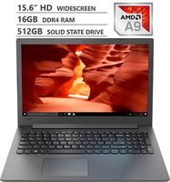2019 Newest Lenovo Ideapad 130 15.6" HD LED-backlit Widescreen Laptop, AMD A9-9425 Dual-Core Processor up to 3.70GHz, 16GB RAM, 512GB Solid State Drive, HDMI, Wireless-AC, Bluetooth, Windows 10, Black