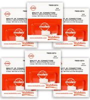 Molex 6 Complete Set - (2 Circuit) w/18-24 AWG Plug and Receptacle, 76650-0074