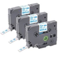 3-Pack Replace for Brother TZe-FA3 Fabric Iron-on Tape 12mm 0.47" Standard Laminated TZ-FA3 Tape, Compatible for Brother P-Touch Label Maker PT-D210 PT-D400 PT-H100 PT-D200 PT-D600, Blue on White