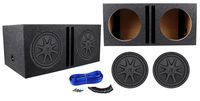2 Kicker 44CVX124 Comp VX CVX 12" 3000w Car Subwoofers+Vented Sub Box Enclosure