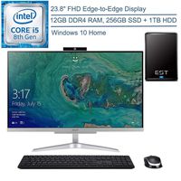 2020 Acer Aspire C24 AIO 23.8" FHD All-in-One Desktop Computer, 8th Gen Intel Quad-Core i5-8250U up to 3.4GHz, 12GB DDR4 RAM, 256GB SSD + 1TB HDD, AC WiFi, Windows 10 + EST 320GB External Hard Drive