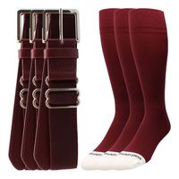 MadSportsStuff Pro Line Baseball Socks and Belt Combo (Maroon 3 Pack, Small)