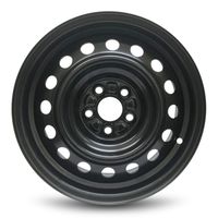 Road Ready Car Wheel For 2009-2019 Toyota Corolla 15 Inch 5 Lug Black Steel Rim Fits R15 Tire - Exact OEM Replacement - Full-Size Spare