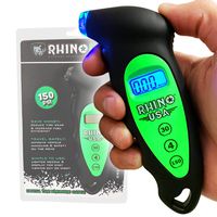 Rhino USA Digital Tire Pressure Gauge 150 PSI, 4 Ranges, Ergonomic Design w/Lighted Nozzle & LCD Backlit Display - Certified Accurate Readings, Best Digital Gage
