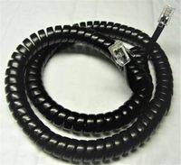 Black Medium (12 Ft) Handset Cord for RCA Phone 2 3 4 8 Multi Line ViSys System Executive Series 25214RE1 25215RE1 25255RE2 25423RE1 25424RE1 25425RE1 Curly Coil Glossy Gloss Shiny by DIY-BizPhones