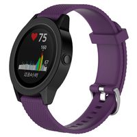 QGHXO Band for Garmin VivoActive 3, Soft Silicone Replacement Watch Band for Garmin VivoActive 3 / Garmin Vivoactive 3 Music/Garmin Forerunner 645 Music (No Tracker) (Purple, Small)