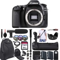 Canon EOS 80D DSLR Camera (Body Only) + Battery Grip & Accessory Bundle