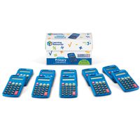 Learning Resources Primary Calculator, Basic Solar Powered Calculators, Teacher Set of 10 Calculators, Ages 3+