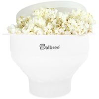 Original Salbree Microwave Popcorn Popper, Silicone Popcorn Maker, Collapsible Bowl BPA Free - 18 Colors Available (White)