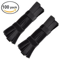eZAKKA Reusable Cable Ties Fastening Cable Cord Wire Organizer Hook and Loop Straps for Holding Ropes Home Office Tablet PC TV Electronics Wire Management, Black, Pack of 100