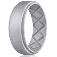 Egnaro Silicone Wedding Ring for Men, Breathable Mens' Rubber Wedding Bands, Size 8 9 10 11 12 13, for Crossfit Workout