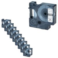 NineLeaf 10 Pack Black on White Industrial Permanent Polyester Label Tape Compatible for Dymo 18483 Rhino 4200 5000 5200 6000 Label Maker (1/2"x18ft)