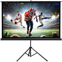 New Portable 80" Projector 16:9 Projection Screen Tripod Pull-up Matte Black TS
