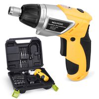 NOUVCOO Cordless Screwdriver Set, 47Pcs Kits Screw Guns with Rechargeable 3.6V 1300mAh Li-ion Battery/Anti-shock & Moistureproof Design, Extension Driver, Bits, Plug, Case, Built-In LED Lights NC36