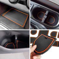 Auovo Anti-dust Door Mats for 2018 2019 2020 Subaru Crosstrek and Impreza Gate Door Liners Inserts Cup Console Mats Interior Accessories (Pack of 14) (Orange)