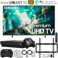 Samsung UN82RU8000 82" RU8000 LED Smart 4K UHD TV (2019) + Microsoft Xbox One X 1TB Console + Flat Wall Mount Kit + 2.4GHz Wireless Backlit Keyboard w/Touchpad + SurgePro 6-Outlet Surge Adapter