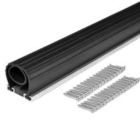 BOWSEN 16FT Heavy-Duty U+O Ring Universal Garage Door Bottom Seals Weatherstrip Rubber with Aluminum Track Retainer Kit