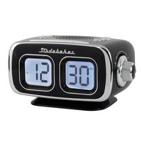 Large Display LCD AM/FM Retro Clock Radio USB Bluetooth Aux-in Bedroom Kitchen Counter Small Footprint SB3500 (Black)