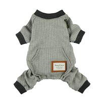 Fitwarm Lightweight Knitted Comfy Pet Clothes for Dog Pajamas PJS Coat Jumpsuit Grey Chihuahua Pomeranian Small