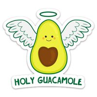 Stickeroonie Holy Guacamole Vinyl Sticker, Cute & Funny Water Resistant Avocado Sticker, 4" x 3" Size
