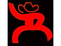 Hooey oil rig roughy decal sticker 4" red