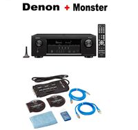 Denon Audio & Video Component Receiver Black (AVRS730H) + Monster Home Theater Accessory Bundle