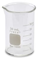 Corning 1000-30 Pyrex Low Form Griffin Beaker, 30 mL