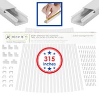 Cables Management Kit- Cord Cover T. Length:315" Organizer Raceway Electric Wire Concealer On-Wall White Paintable Self Adhesive Channel 20 Pcs Size (WxHxL) 15x10x400mm/0.59"x0.39"x15.75" (Renewed)