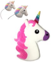 Cute Rainbow Unicorn Earbuds/Headphones with Adorable Unicorn Earbud Case Gift Set for Girls