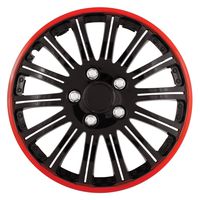 Pilot Universal Fit Cobra Black and Chrome with Red Trim 16 Inch Wheel Covers - Set of 4 (WH527-16RE-BX)