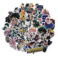 Bowinr My Hero Academia Car Stickers, Anime Vinyl Waterproof Bumper Sticker for Phone, MacBook, Laptop, Car, Lugguage, Window, Wall and More(73pcs)