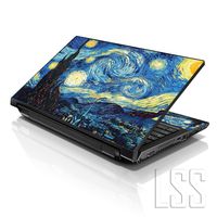 LSS Laptop 17-17.3" Skin Cover with Colorful Van Gogh Starry Night Pattern for HP Dell Lenovo Apple Asus Acer Compaq - Fits 16.5" 17" 17.3" 18.4" 19" (2 Wrist Pads Free)