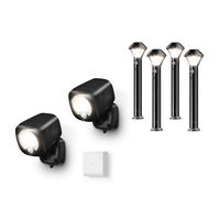 Ring Smart Lighting - Spotlight, Battery-Powered, Outdoor Motion-Sensor Security Light, Black (Starter Kit: 2-pack) - Bundle with 4 Pathlights