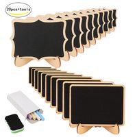 KAKOO Mini Chalkboard 20 Pcs Blackboard with Stand for Party Wedding Table Number Message Board Signs. (20 pcs Mini chalkboards)