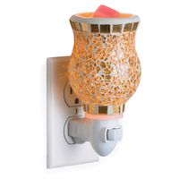 CANDLE WARMERS ETC Pluggable Fragrance Warmer- Decorative Plug-in for Warming Scented Candle Wax Melts and Tarts or Essential Oils, Gilded Glass
