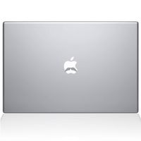 The Decal Guru Three Amigos Mustache Set MacBook Decal Vinyl Sticker - 15" MacBook Pro (2015 & Older) - Silver (1196-MAC-15P-S)