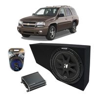 Compatible with 2002-2009 Chevy Trailblazer Kicker Comp C12 Single 12" Custom Sub Box Enclosure & CXA400.1