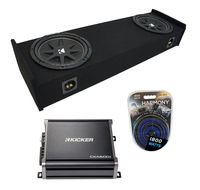 Compatible with 1997-1999 Ford F-150 Super Ext Cab Truck Kicker Comp C10 Dual 10" Sub Box Enclosure & CXA600.1 Amp (Renewed)