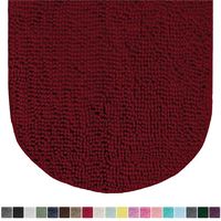 Gorilla Grip Original Luxury Chenille Oval Bath Rug Mat, 42x24, Extra Soft and Absorbent Large Shaggy Bathroom Rugs, Machine Wash Dry, Plush Carpet Mats for Tub, Shower, and Bath Room, Burgundy