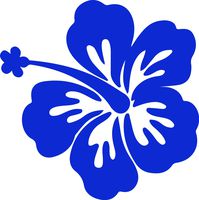 hBARSCI Hawaiian Flower - 5 Inches - for Cars, Trucks, Windows, Laptops, Tablets, Outdoor-Grade 2.5mil Thick Vinyl - Royal Blue