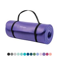 Retrospec Solana Yoga Mat 1" Thick w/Nylon Strap for Men & Women - Non Slip Excercise Mat for Yoga, Ultra Violet, 1 inch