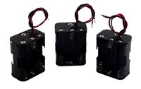 LAMPVPATH (Pack of 3) 6 AA Battery Holder, 9v AA Battery Holder, 6 AA Battery Holder With Leads
