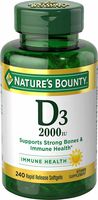 Natures Bounty Vitamin D3 2000 IU, 4 Bottles (240 Count)