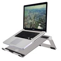 Foldable Laptop Stand,KABCON Portable Adjustable Multi-Angle Aluminum Laptop Holder Riser for Macbook Pro/Air, Apple Laptop, Surface Book,Surface Laptop,Dell Inspiron etc Up to 17-inch Notebook-Silver