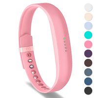 Greeninsync Compatible with Flex 2 Band Accessory, Comfortable Silicone Replacement Wristband Strap W/Metal Clasp and Fasteners for Flex 2 Fitness Smart Watch Large Pink Unique Design