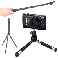 DURAGADGET Lightweight Telescopic 2-in-1 Tripod/Monopod - Suitable for use with Canon IXUS 255HS | Powershot S110 & Powershot SX510 HS